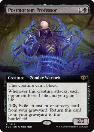 Postmortem Professor (Extended Art) (SOS-327) - Secrets of Strixhaven - Secrets of Strixhaven - Card Brawlers | Quebec | Canada |