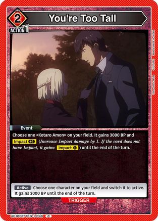 You're Too Tall (UE18BT/TKG-1-098) - UE18BT Tokyo Ghoul - UE18BT: Tokyo Ghoul - Card Brawlers | Quebec | Canada |