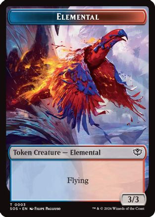 Elemental (0003) // Treasure Double-Sided Token (SOS-3 // 12) - Secrets of Strixhaven - Secrets of Strixhaven - Card Brawlers | Quebec | Canada |