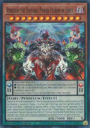 Vidolium the Unstable Power Patron of Unity [BLZD-EN010] Super Rare - Blazing Dominion - Card Brawlers | Quebec | Canada |