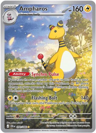 Ampharos (090/086) - Holofoil [ME04 Chaos Rising]