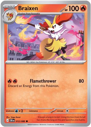 Braixen (012/null) - Reverse Holofoil [ME04 Chaos Rising]