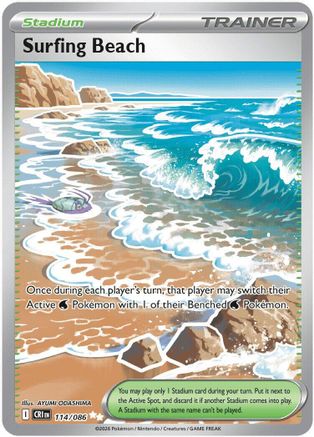 Surfing Beach (114/null) - Holofoil [ME04 Chaos Rising]