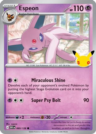 Espeon (069/128/128) - Holofoil [ME 30th Celebration]