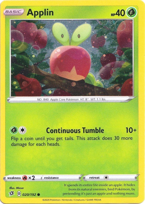 Applin (020/192) (Cosmos Holo) [Sword & Shield: Rebel Clash] - Pokémon - Card Brawlers | Quebec | Canada |
