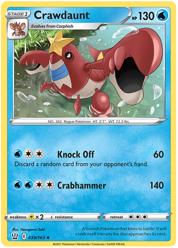 Crawdaunt (039/163) [Sword & Shield: Battle Styles] - Pokémon - Card Brawlers | Quebec | Canada |
