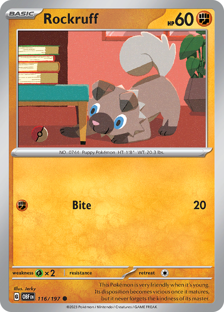 Rockruff (116/197) [Scarlet & Violet: Obsidian Flames] - Pokémon - Card Brawlers | Quebec | Canada |