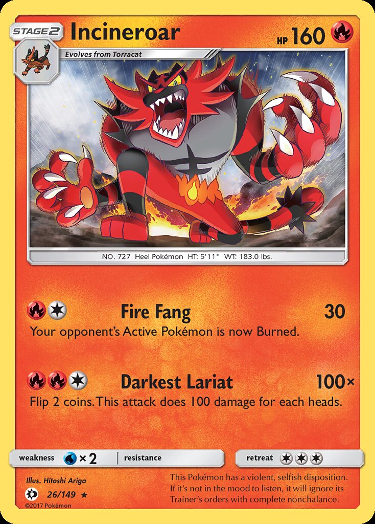 Incineroar (26/149) (Theme Deck Exclusive) [Sun & Moon: Base Set] - Pokémon - Card Brawlers | Quebec | Canada |