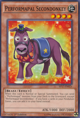 Performapal Secondonkey [SP17-EN025] Starfoil Rare - Yu-Gi-Oh! - Card Brawlers | Quebec | Canada |