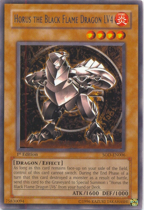 Horus The Black Flame Dragon LV4 [SOD-EN006] Rare - Yu-Gi-Oh! - Card Brawlers | Quebec | Canada |