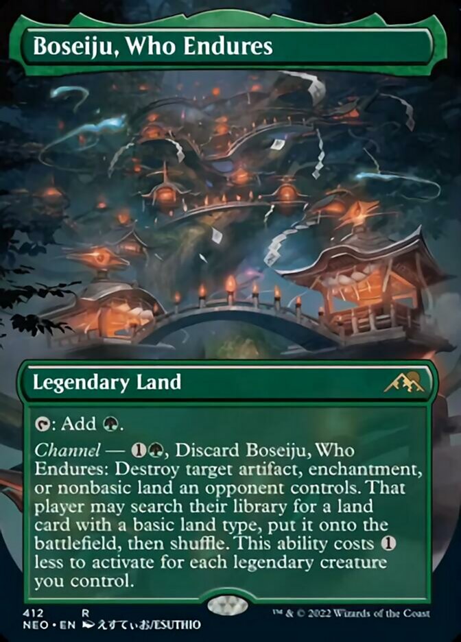 Boseiju, Who Endures (Borderless Alternate Art) [Kamigawa: Neon Dynasty] - Magic: The Gathering - Card Brawlers | Quebec | Canada |