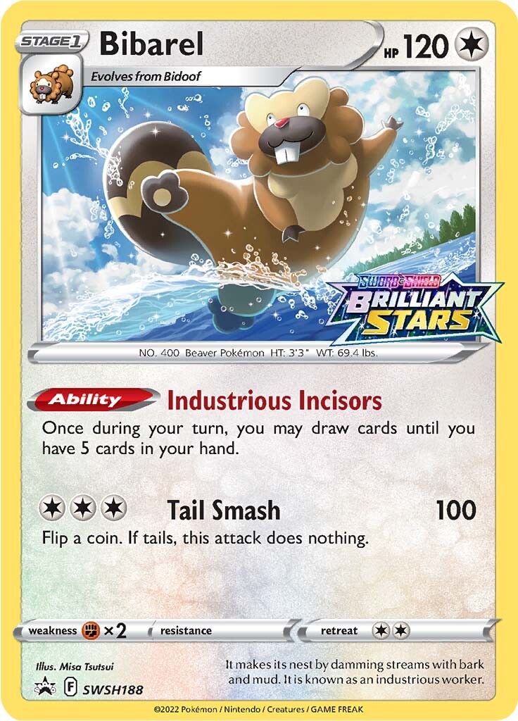 Bibarel (SWSH188) (Prerelease Promo) [Sword & Shield: Black Star Promos] - Pokémon - Card Brawlers | Quebec | Canada |