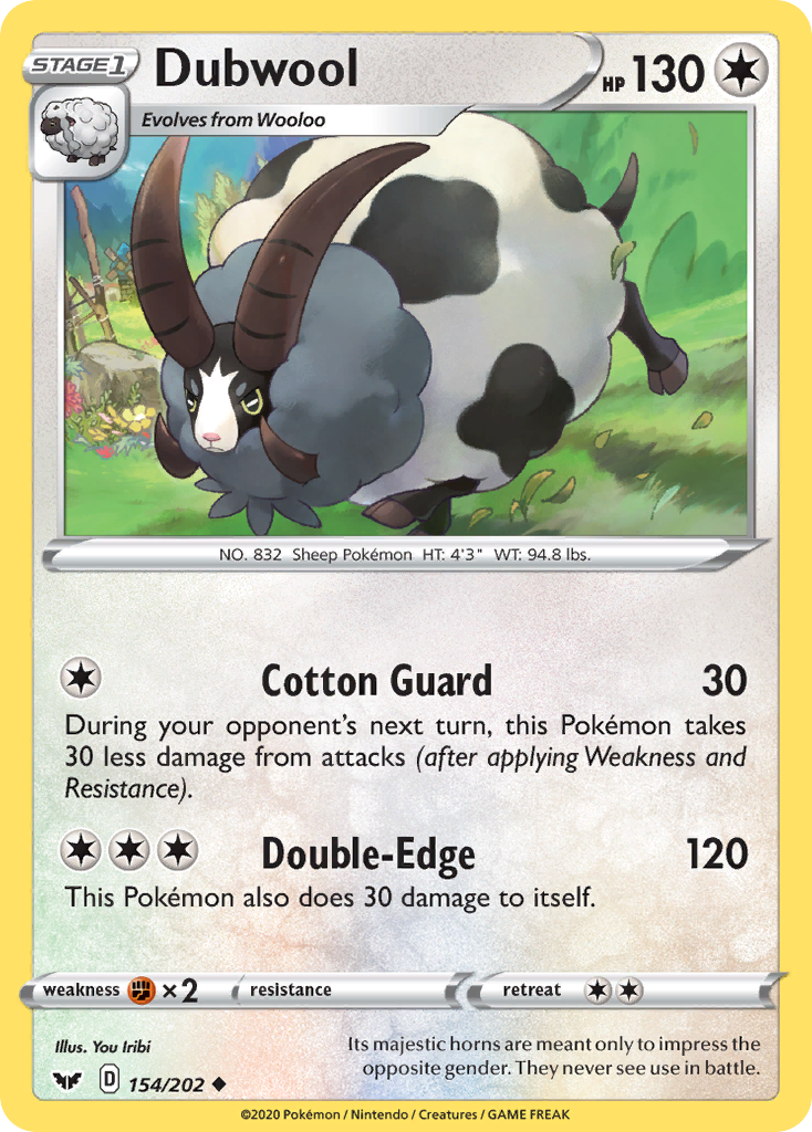 Dubwool (154/202) [Sword & Shield: Base Set] - Pokémon - Card Brawlers | Quebec | Canada |