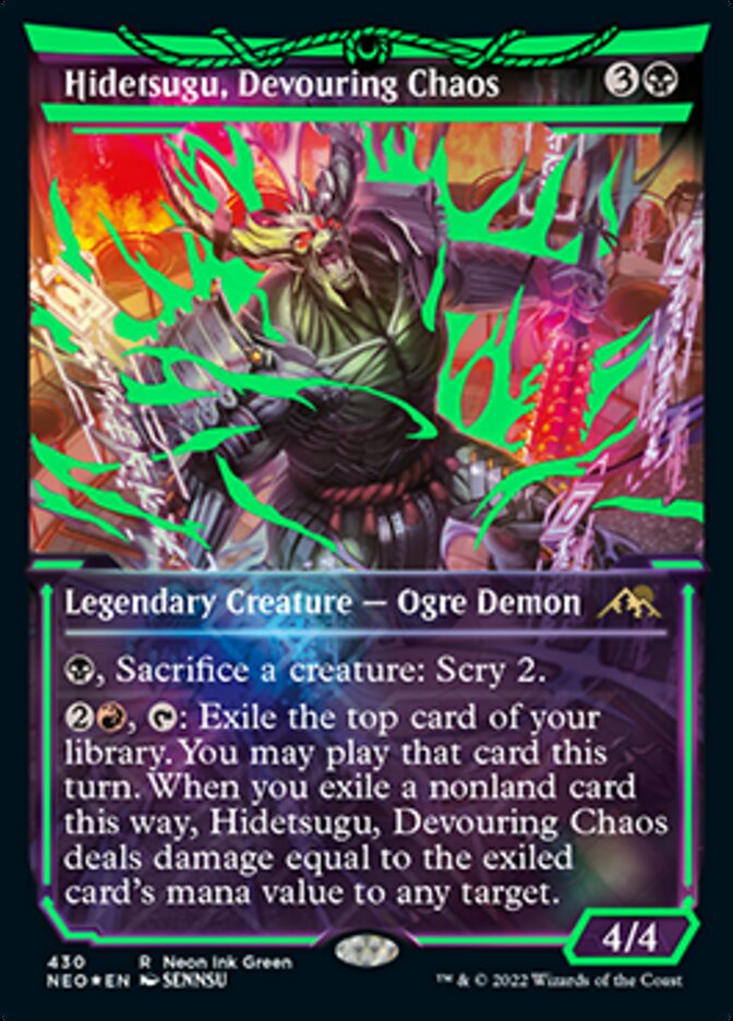 Hidetsugu, Devouring Chaos (Neon Ink Green) [Kamigawa: Neon Dynasty] - Magic: The Gathering - Card Brawlers | Quebec | Canada |
