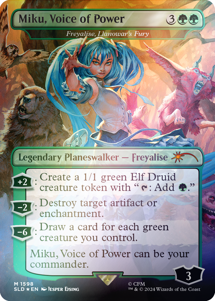 Miku, Voice of Power - Freyalise, Llanowar's Fury (Rainbow Foil) [Secret Lair Drop Series] - Magic: The Gathering - Card Brawlers | Quebec | Canada |