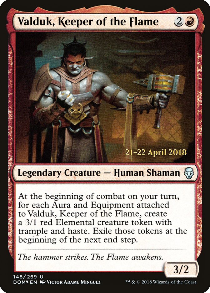 Valduk, Keeper of the Flame [Dominaria Prerelease Promos] - Magic: The Gathering - Card Brawlers | Quebec | Canada |