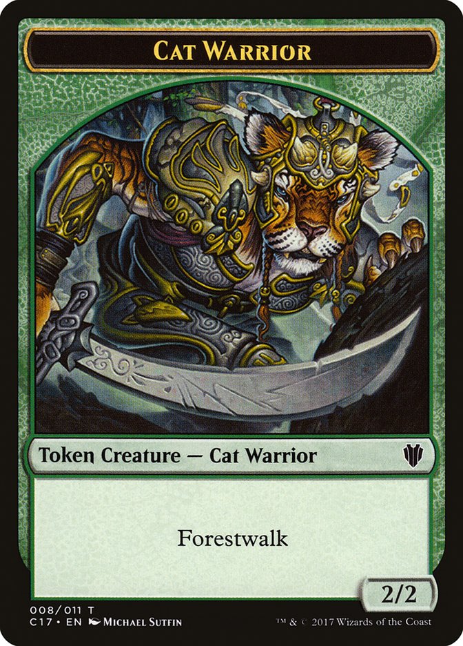 Cat // Cat Warrior Double-Sided Token [Commander 2017 Tokens] - Magic: The Gathering - Card Brawlers | Quebec | Canada |