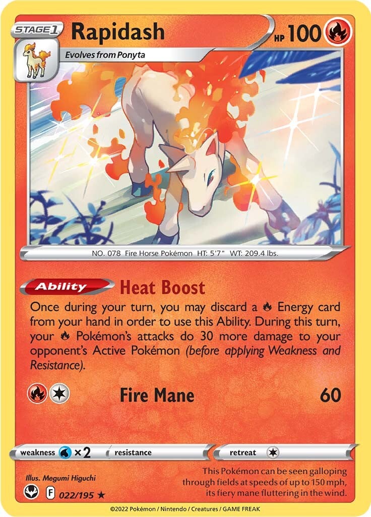 Rapidash (022/195) (Theme Deck Exclusive) [Sword & Shield: Silver Tempest] - Pokémon - Card Brawlers | Quebec | Canada |