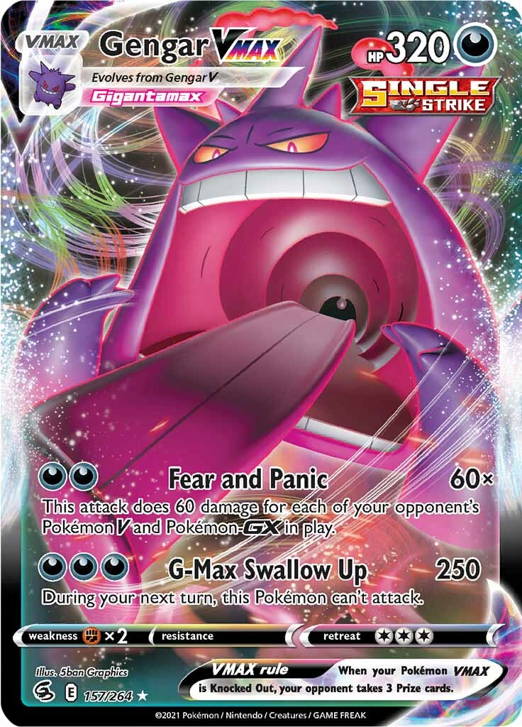 Gengar VMAX (157/264) [Sword & Shield: Fusion Strike] - Pokémon - Card Brawlers | Quebec | Canada |