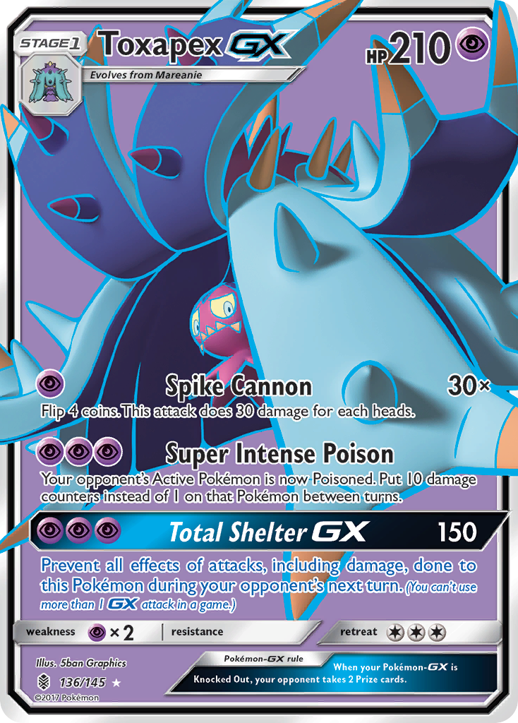 Toxapex GX (136/145) [Sun & Moon: Guardians Rising] - Pokémon - Card Brawlers | Quebec | Canada |