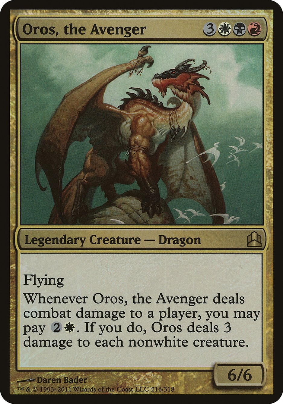Oros, the Avenger (Oversized) [Commander 2011 Oversized] - Magic: The Gathering - Card Brawlers | Quebec | Canada |