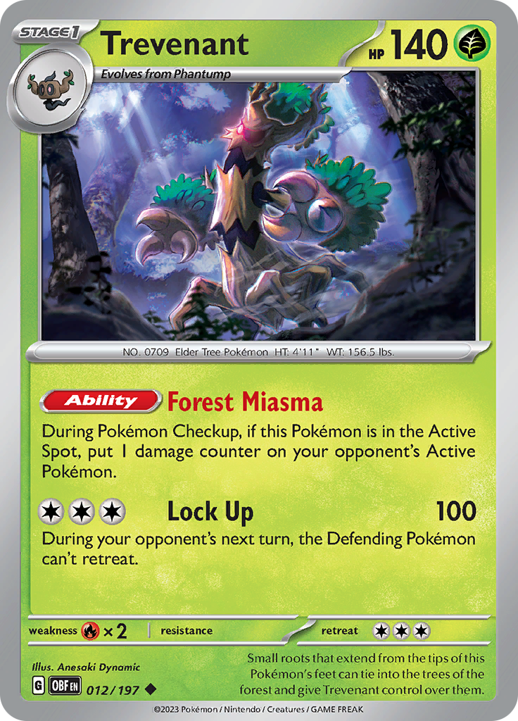 Trevenant (012/197) [Scarlet & Violet: Obsidian Flames] - Pokémon - Card Brawlers | Quebec | Canada |