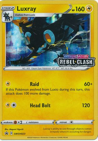 Luxray (SWSH023) (Staff Prerelease Promo) [Sword & Shield: Black Star Promos] - Pokémon - Card Brawlers | Quebec | Canada |