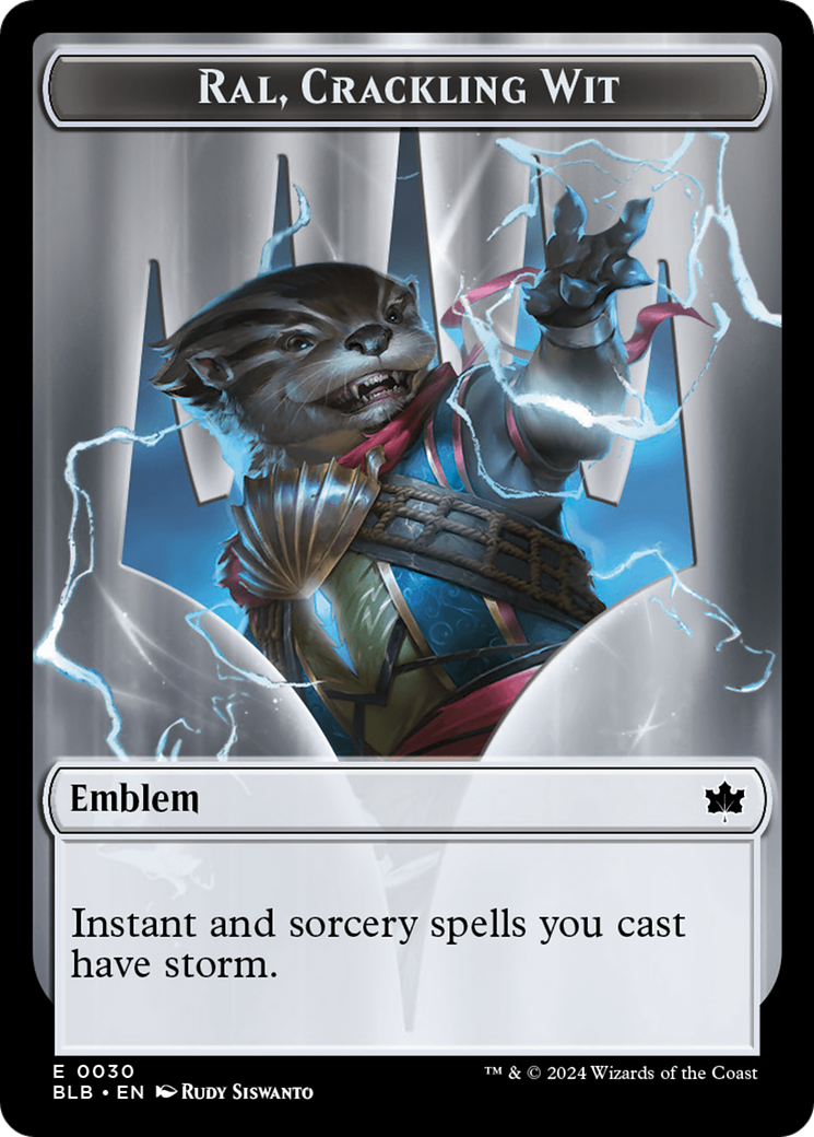 Emblem - Ral, Crackling Wit // Bushy Bodyguard Double-Sided Token [Bloomburrow Tokens] - Magic: The Gathering - Card Brawlers | Quebec | Canada |
