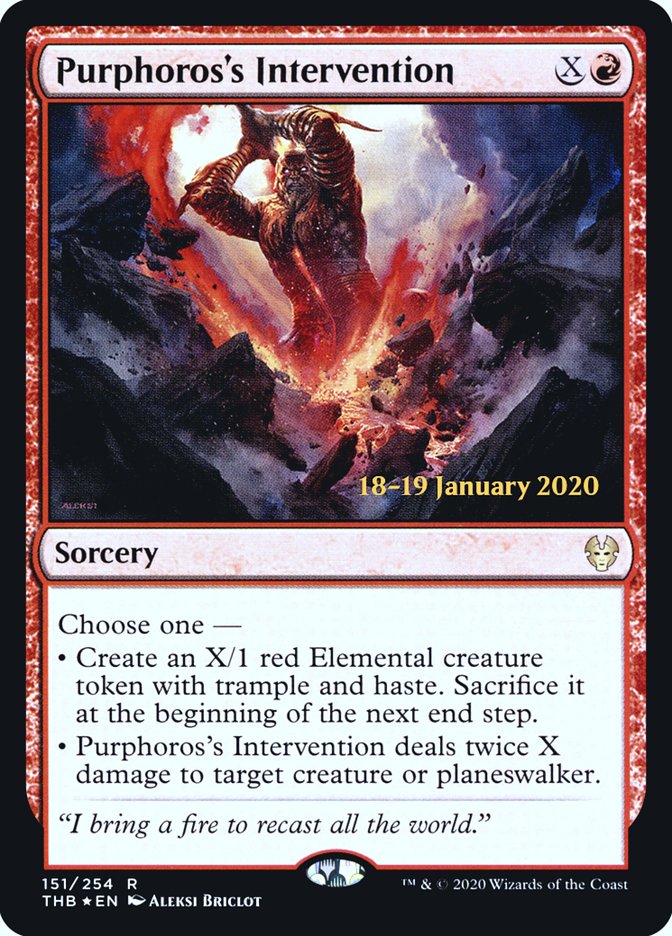 Purphoros's Intervention [Theros Beyond Death Prerelease Promos] - Magic: The Gathering - Card Brawlers | Quebec | Canada |