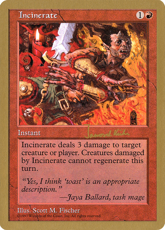 Incinerate (Janosch Kuhn) [World Championship Decks 1997] - Magic: The Gathering - Card Brawlers | Quebec | Canada |