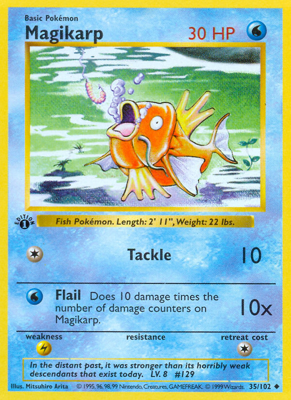 Magikarp (35/102) (Shadowless) [Base Set 1st Edition] - Pokémon - Card Brawlers | Quebec | Canada |