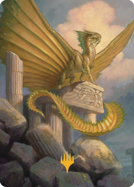 Ancient Gold Dragon Art Card (05) (Gold-Stamped Signature) [Commander Legends: Battle for Baldur's Gate Art Series] - Magic: The Gathering - Card Brawlers | Quebec | Canada |