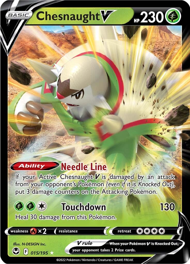 Chesnaught V (015/195) [Sword & Shield: Silver Tempest] - Pokémon - Card Brawlers | Quebec | Canada |