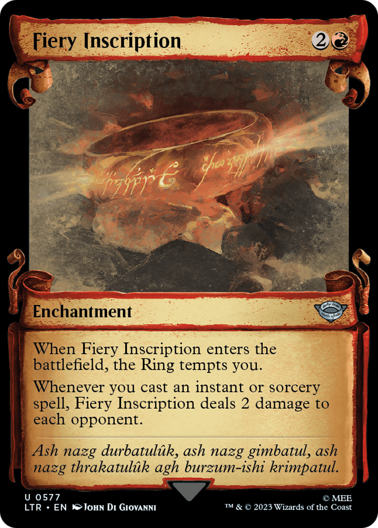 Fiery Inscription [The Lord of the Rings: Tales of Middle-Earth Showcase Scrolls] - Magic: The Gathering - Card Brawlers | Quebec | Canada |