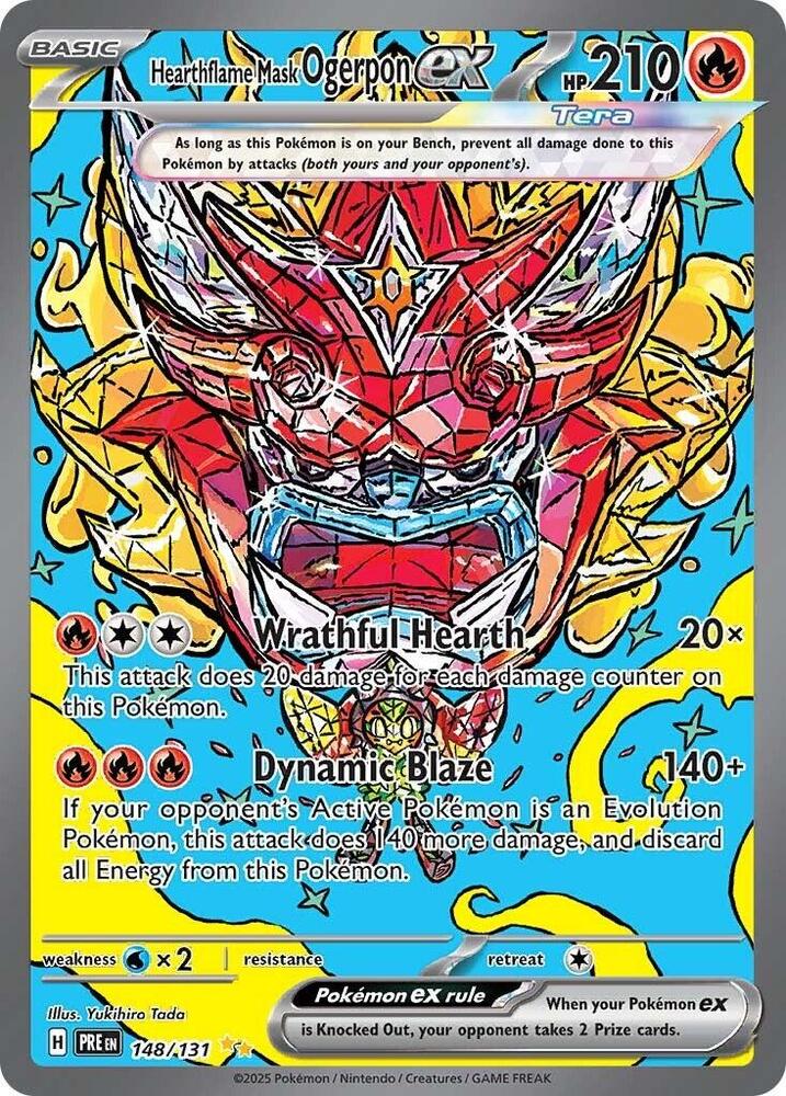 Hearthflame Mask Ogerpon ex (148/131) [Scarlet & Violet: Prismatic Evolutions] - Pokémon - Card Brawlers | Quebec | Canada |