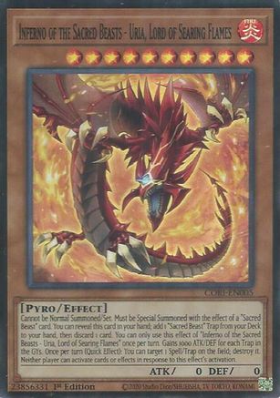 Inferno of the Sacred Beasts - Uria, Lord of Searing Flames (CORI-EN005) Super Rare