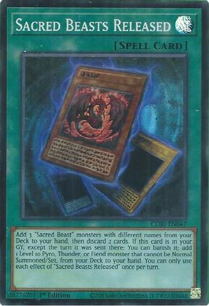 Sacred Beasts Released (CORI-EN047) Super Rare