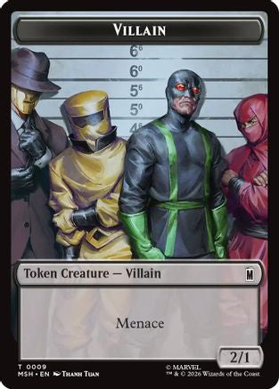 Villain (0009) // Robot Villain (0020) Double-Sided Token (MSH-9 // 20) - Marvel Super Heroes