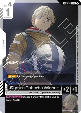 Quatre Raberba Winner (GD05-100) - Freedom Ascension