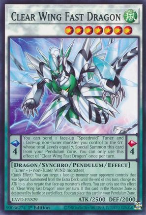 Clear Wing Fast Dragon (LAVD-ENS29) - Legendary Arc-V Decks 1st Edition