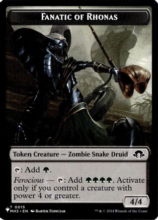 Fanatic of Rhonas // Elemental Double-Sided Token (LIST-020) - The List Reprints