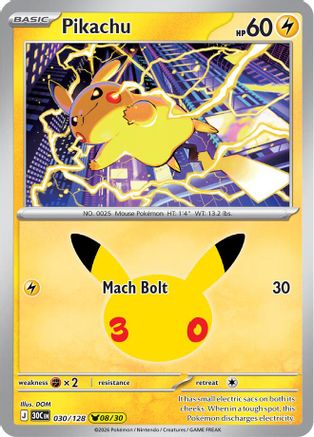 Pikachu (030/128) - Holofoil [ME 30th Celebration]