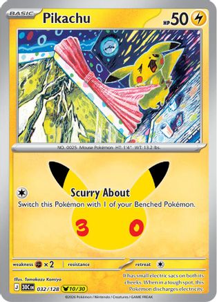 Pikachu (032/128) - Holofoil [ME 30th Celebration]