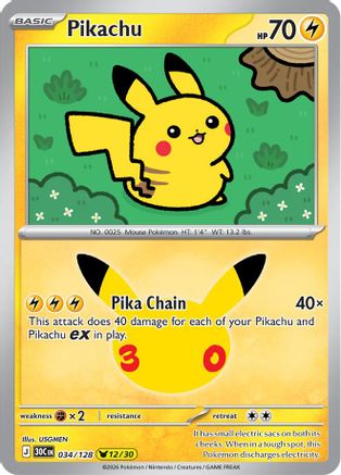 Pikachu (034/128) - Holofoil [ME 30th Celebration]