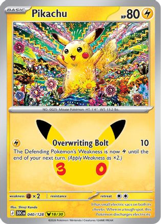 Pikachu (040/128) - Holofoil [ME 30th Celebration]