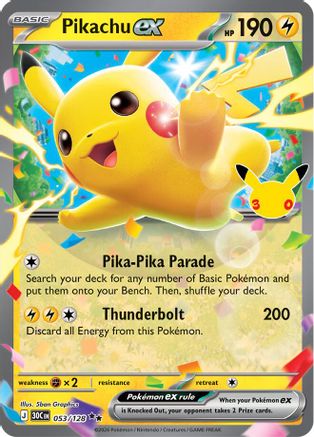 Pikachu ex (053/128) - Holofoil [ME 30th Celebration]