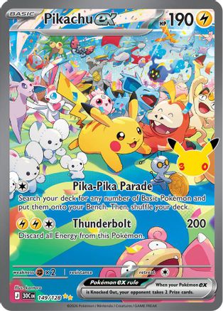 Pikachu ex (149/128) - Holofoil [ME 30th Celebration]
