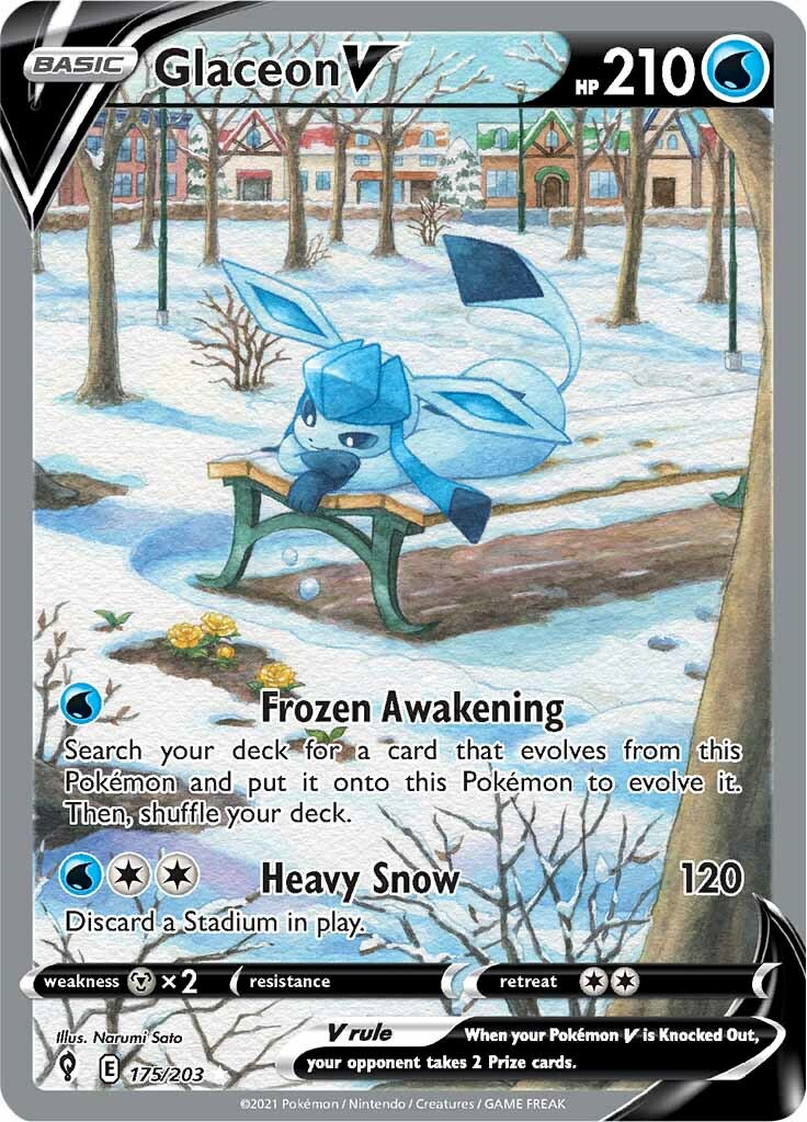 Glaceon V (175/203) [Sword & Shield: Evolving Skies] - Pokémon - Card Brawlers | Quebec | Canada |