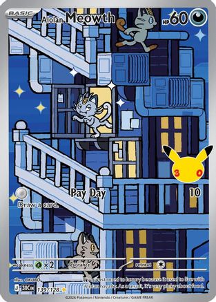 Alolan Meowth (139/128) - Holofoil [ME 30th Celebration]