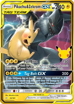 Pikachu & Zekrom GX (033/181) - Holofoil [ME 30th Celebration Classic Collection]